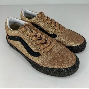 Vans Kids Glitter Gold & Black Sneakers - Like New - size 3